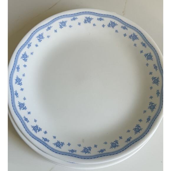 VTG Set of 4 Corelle Dinner Plates Blue Cornflower 10" by Corning Vitrelle EVC - Picture 5 of 7